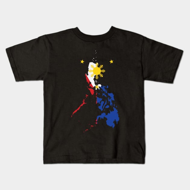 Filipino Map Philippines Flag Kids T-Shirt by BANWA